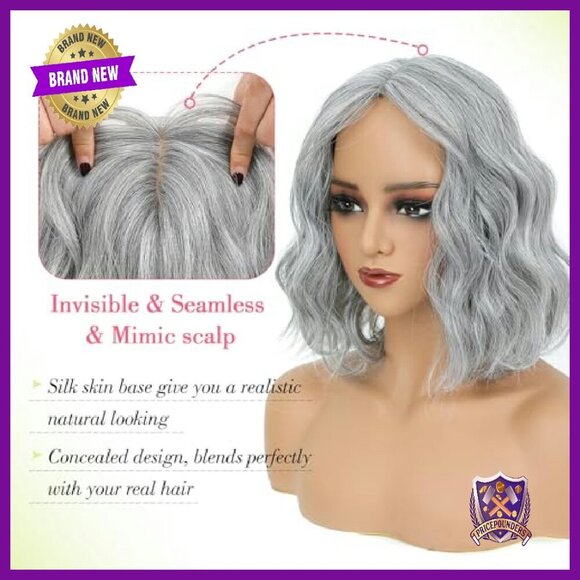 11-Inch Short Wavy Hair Topper for Thinning Hair, Lightweight & Breathable